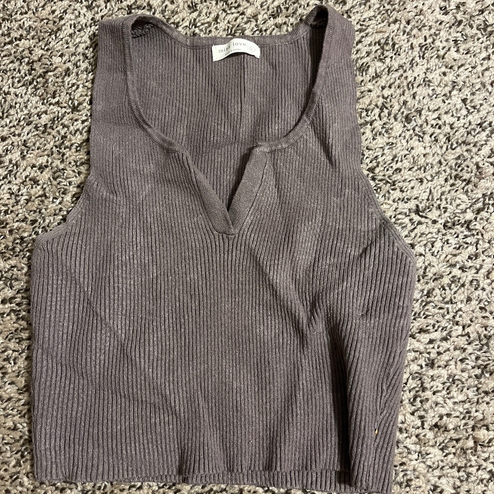 Miss me ribbed tank